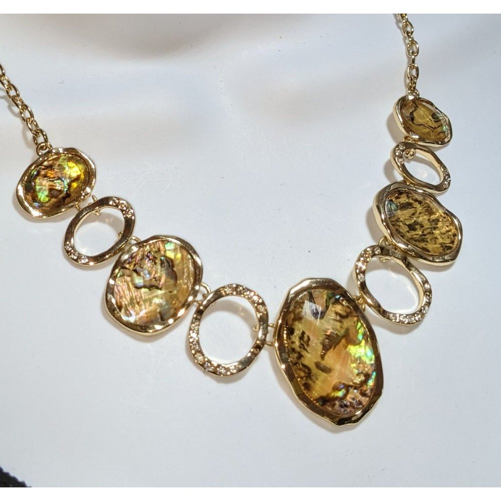 Dana Buchman Gold Shell Rhinestone Necklace - Picture 4 of 5